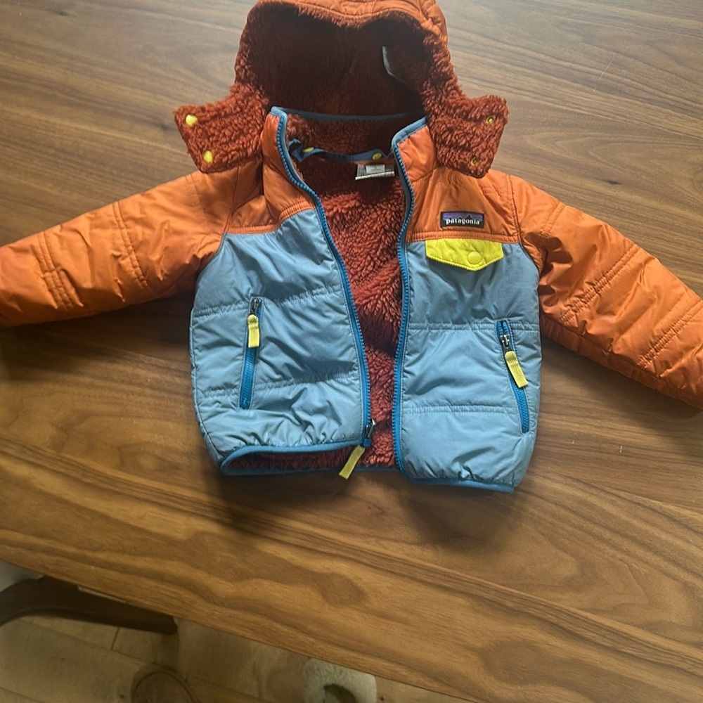 Patagonia Rust and Blue Fleece Jacket